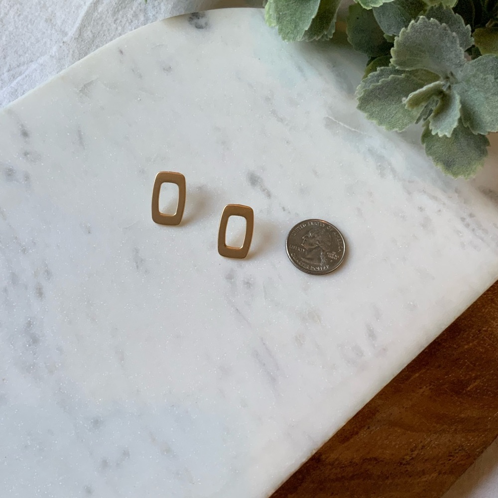 The Flannery - Gold Brushed Geometric Studs - Picture 6 of 6